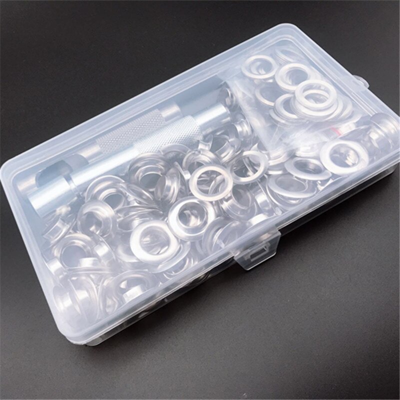 100Pcs Punch Grommets And Tarpaulin Awning Tent Tarp Repair Kit Hole Eyelet