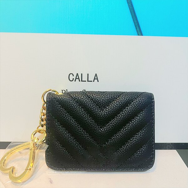 Christmas Ladies Leather Card Holder BLACK Coin Purse Card Holder Heart-Shaped Keychain Keychain ID Card holder