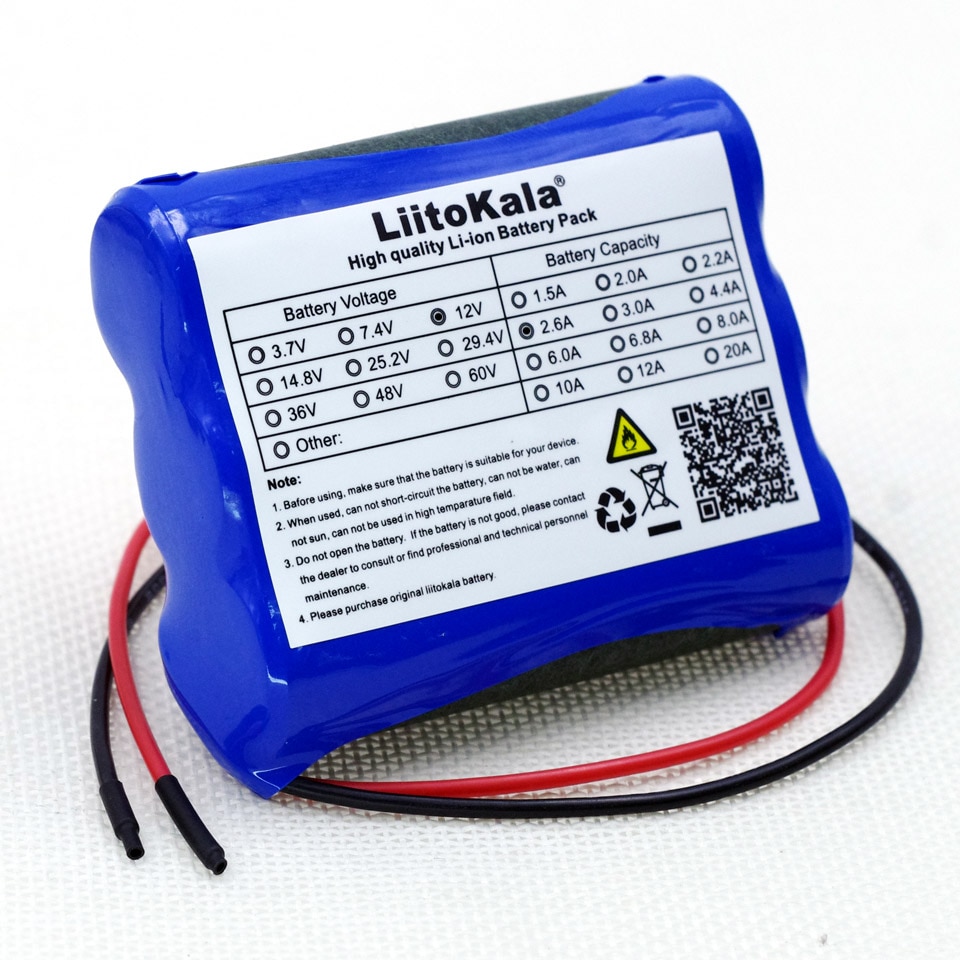 Liitokala 12 V 2600 mAh 18650 lithium-ion batterij Monitor CCTV Camera batterij 12.6 V backup power