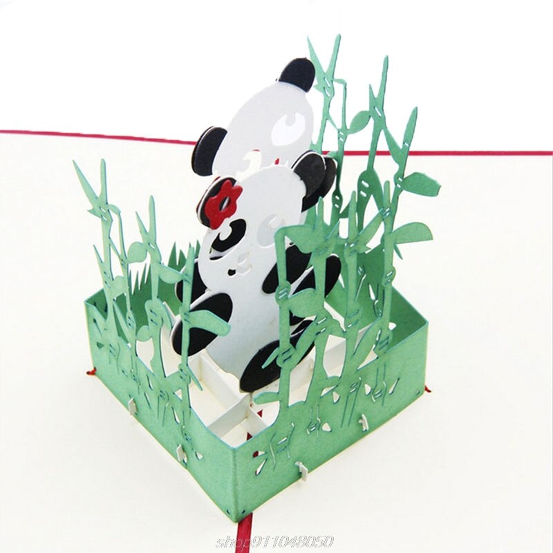 Panda Symbool Vrede 3D Up Kaart Vriendschap Childrens Dag Gelukkige Verjaardag Pasen F19 21
