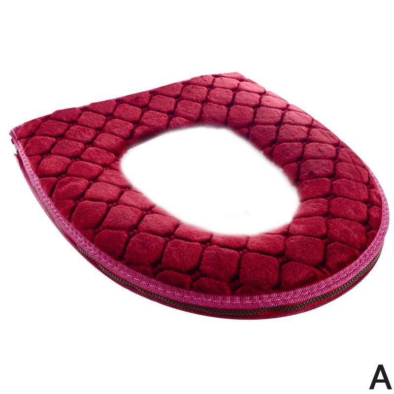Alfombra de baño aseo cubierta lavable suave asiento almohadillas cálido tapa de inodoro 30cm asiento cojín decoración de baño accesorios de baño: A
