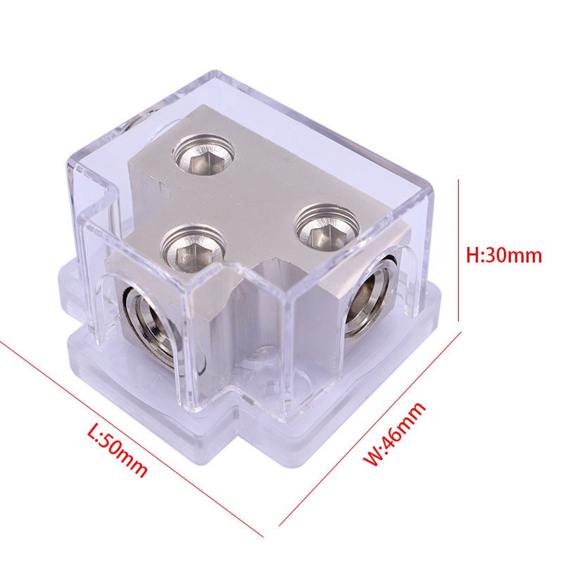 Car Audio Amplifier Power Distribution Block 1 in 2 Out Way Power Ground Distributor Blocks Negative Grounding Tap Box