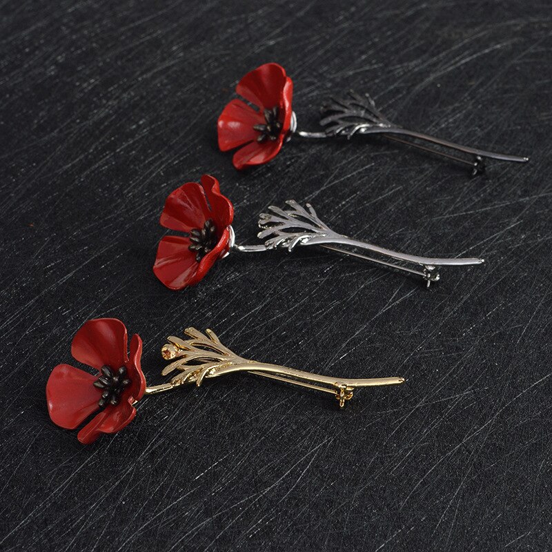 Personality Red Flowers Gold Silver GunBlack Alloy Tie Clip Men West Accessories Jewelry Accessories