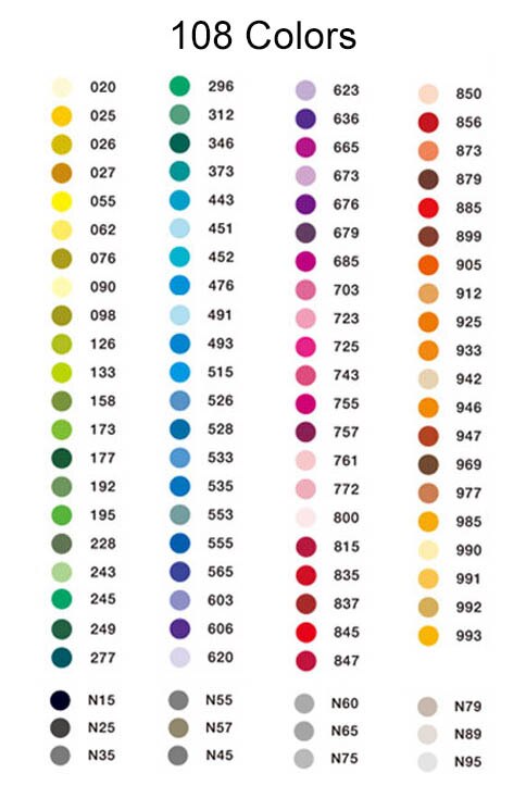 TOMBOW-rotulador de doble pincel ABT para acuarela, conjunto de 108 colores, dibujo, caligrafía, Pastel brillante, retrato de galaxia gris