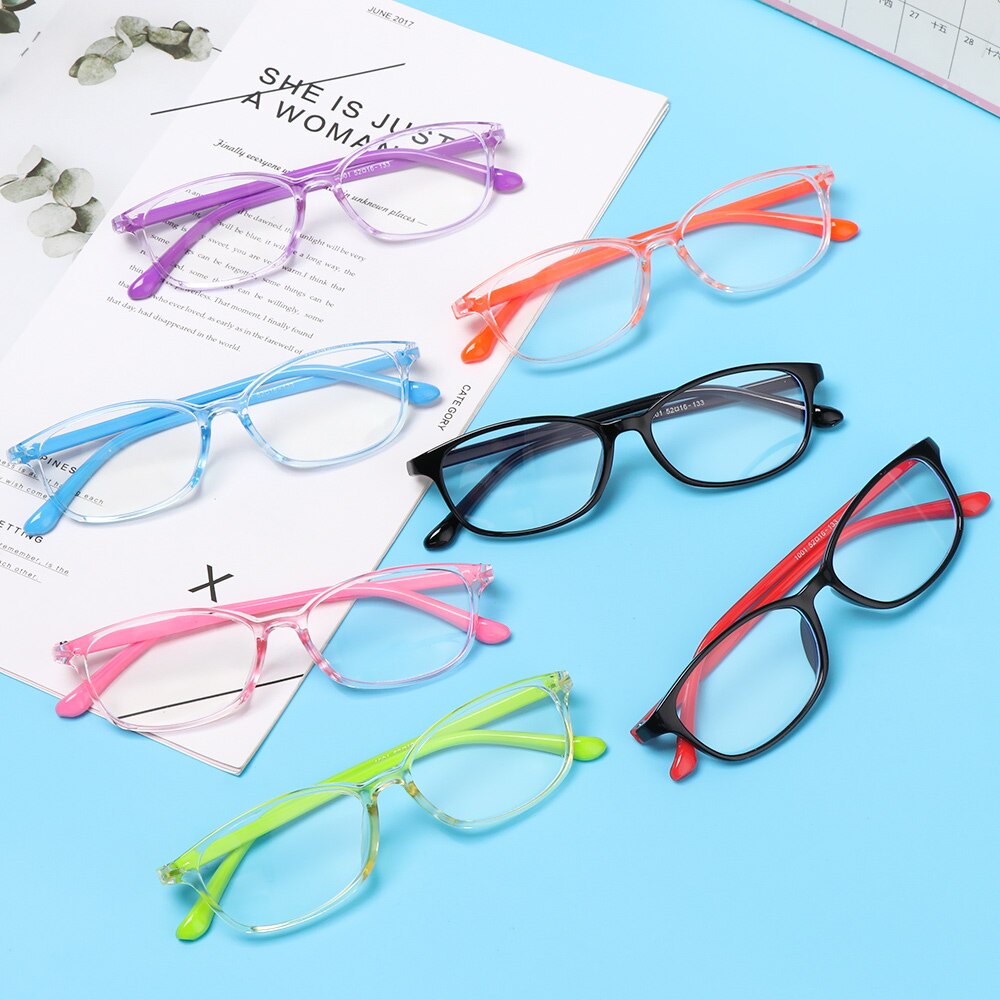 1Pc Blue Light Blocking Glasses Kids Boy Girls Square Computer Goggle Anti-UV Blue Rays Eyeglasses Optical Glasses Frame Glasses