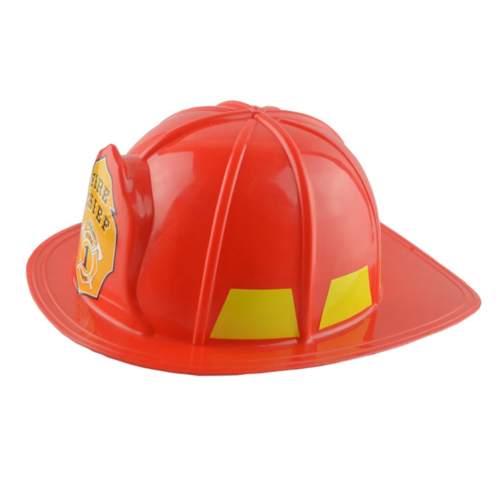 Halloween Cosplay Fireman Helmet Cap Toy Red Kids Role Play Teaching Aids