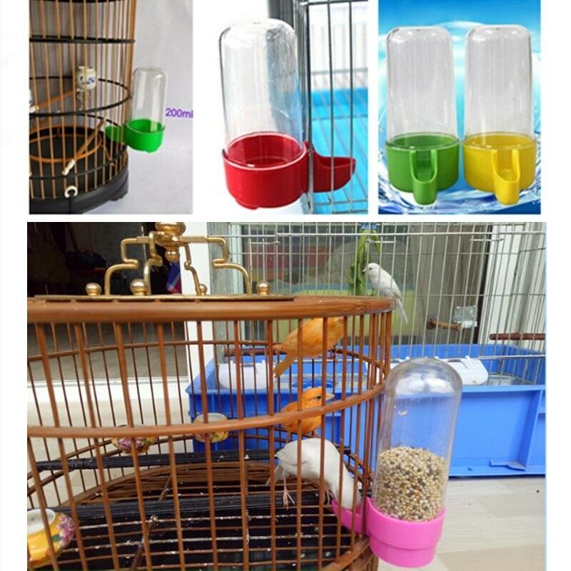Alimentador de aves de plástico, bebedero automático, bebedero para loro y mascota, tazones para beber, jaula para loro, 1 unidad