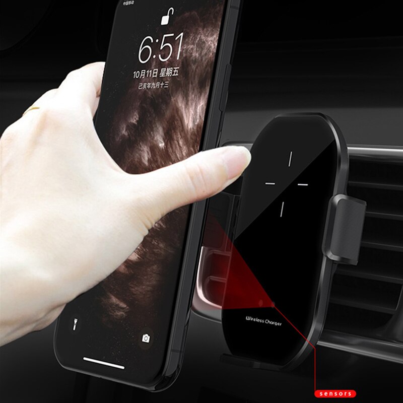 Infrared Sensor Automatic Wireless Charging Car Bracket for iPhone 11 Pro Xs Max X 10W Wireless Quick Car Charge Stand Holder