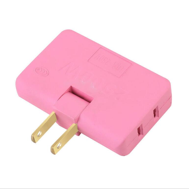 One In Three 180 Degree Rotatable Socket Converter Extension Multi-Plug Distributor Portable Wireless Charging Socket Adapter: Pink