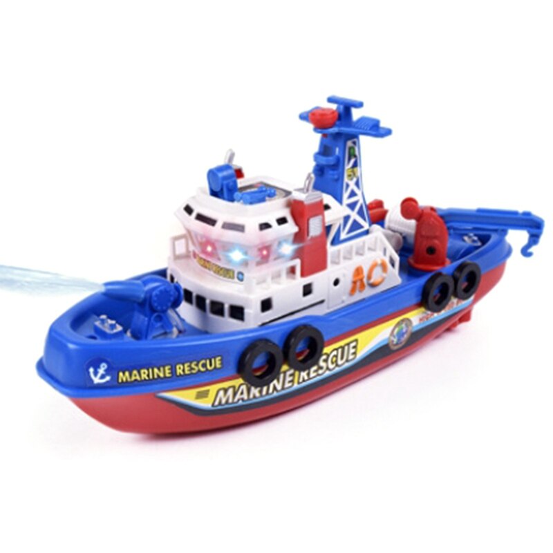 Snelle Snelheid Muziek Licht Elektrische Marine Rescue Brandbestrijding Boot Speelgoed Voor Kids: Default Title