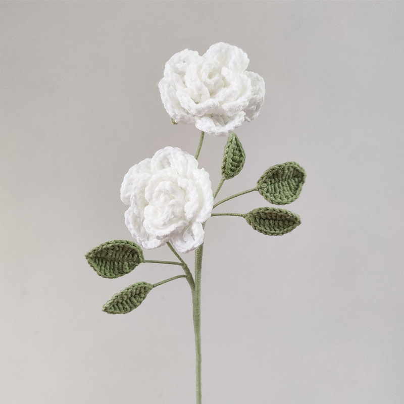 Ramo de Flores de ganchillo , Flores tejidas a mano, Flores Tejidas A Crochet, decoración del hogar para boda, flor Artificial: Negro