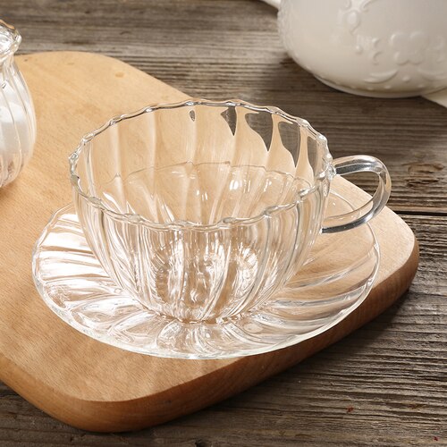 Retro varmebestandig glas juice kop stribet kaffekop gennemsigtig glas kaffekop tekande kan opvarmes: 4