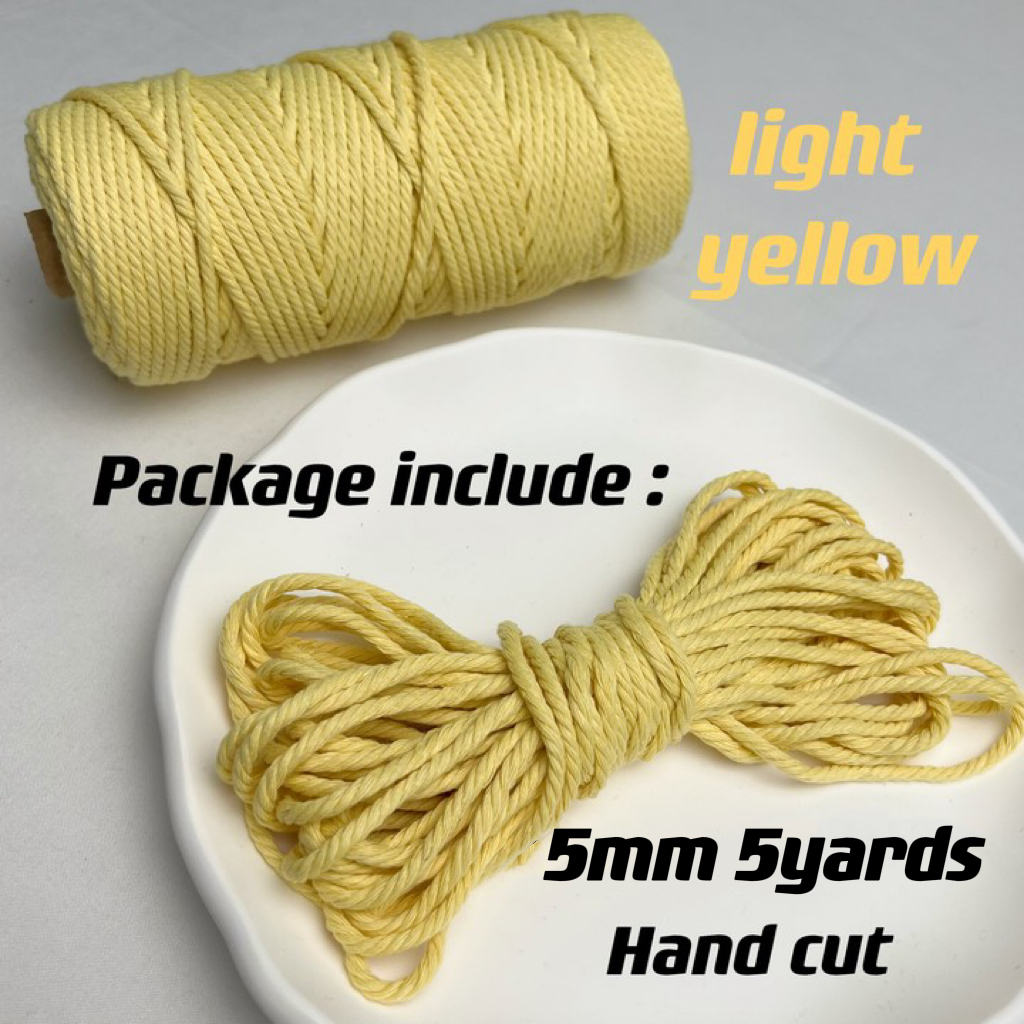 5mm Katoen Macrame Koord Gekleurde Touw Draad Macrame Materialen DIY Ambachten Gehaakte String voor Kerst Bruiloft Woondecoratie