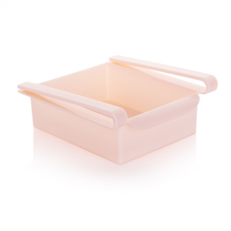 Refrigerator Storage Rack DIY Slide Kitchen Fridge Freezer Space Saver Organization Bathroom Shelf Rack Holder: Pink