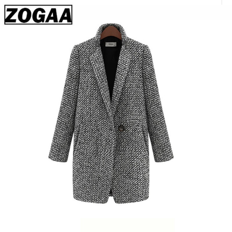 Long Woolen Women Coat Female Plus Size Winter Autumn Plaid Jacket Wool Blend Cape Coat Tweed Outwear 5XL 6XL 7XL