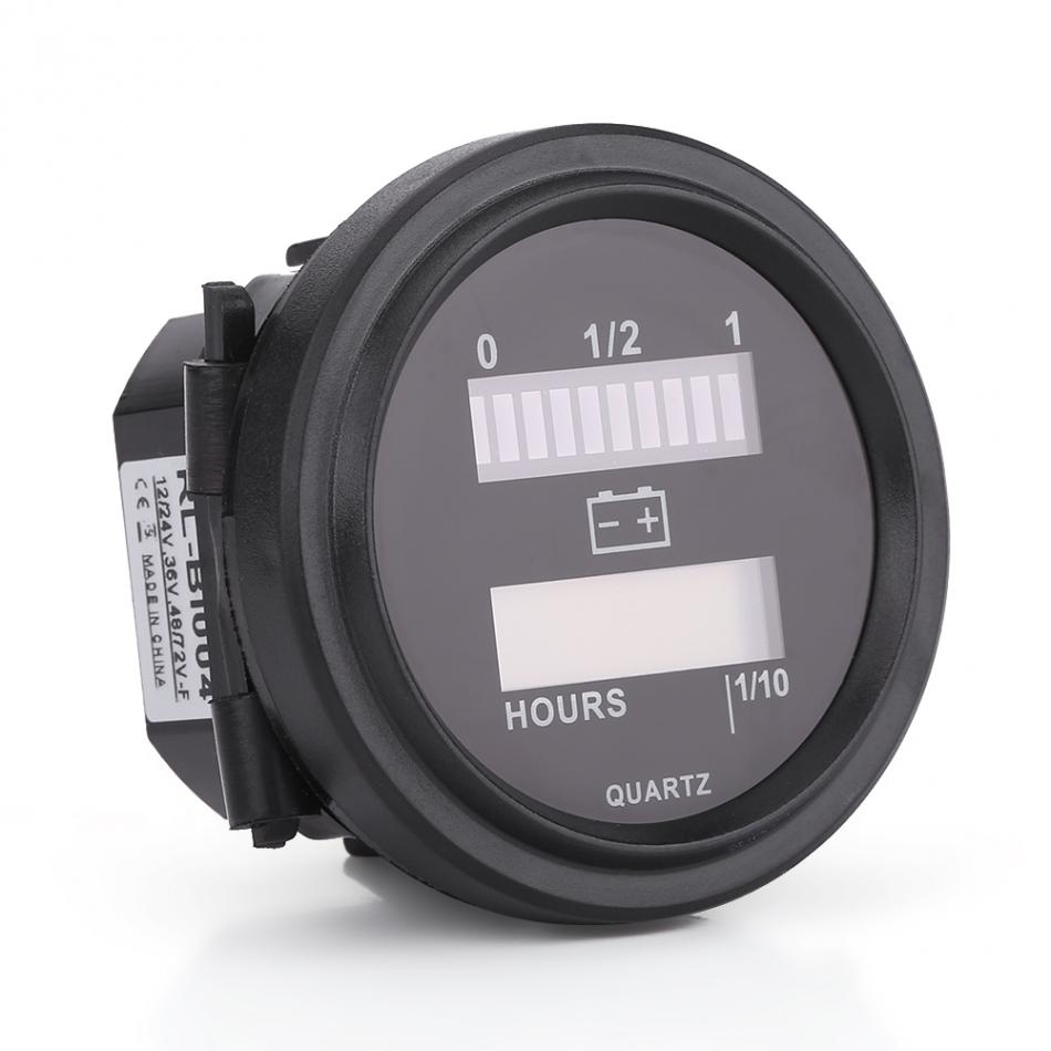 12V/24V/36V/48V/72V Battery Indicator Hour Meter LED Digital Battery Indicator Gauge with Hour Meter for Golf Cart