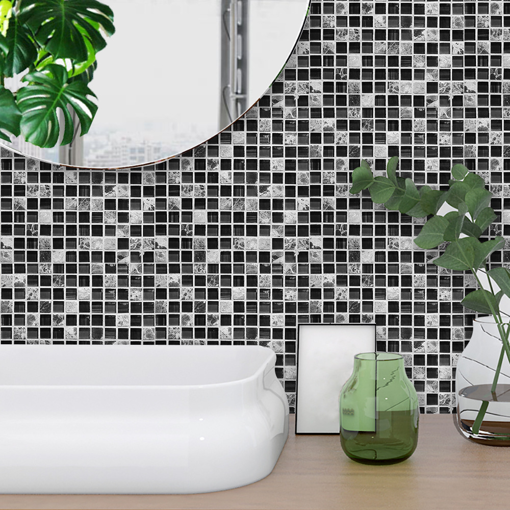 Funlife keittiön koristelu liima mosaiikki laatta tarra kylpyhuoneen seinä vinyyli tapetti vedenpitävä laatat pvc paneeli roiskeet