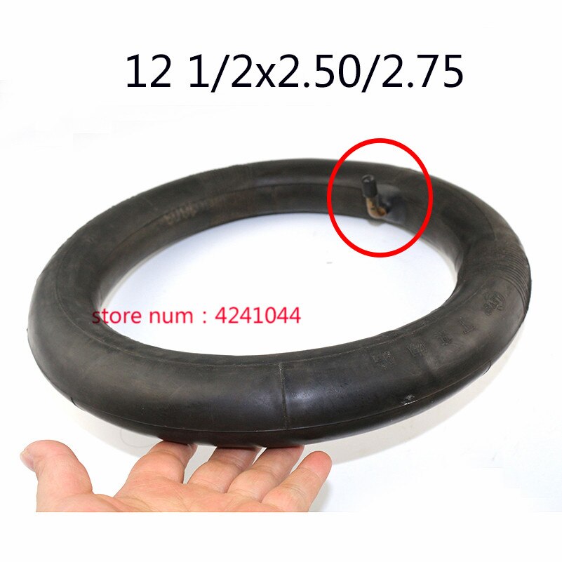 Innerslang 12 1/2 x 2.50 2.75 rätvinklig ventilspindel för pocketcykel scooter moped 49cc bak/fram däck innerslang: Böjd vinkel