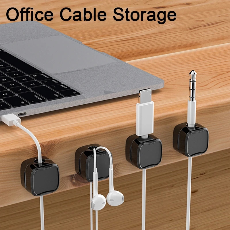 6 Stuks Magnetische Telefoon Kabel Clips Verstelbare Kabel Manager Snoer Houder Onder Bureau Kabel Management Wire Keeper Kabel Organizer