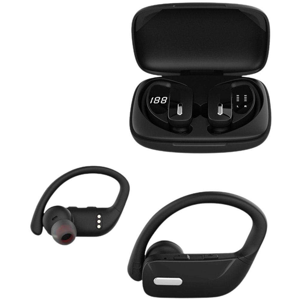 T17/t16 bluetooth headphones, bass, wireless stereo sports headset, led indicator, ear hook, hands-free function, headphones with mic and charging case