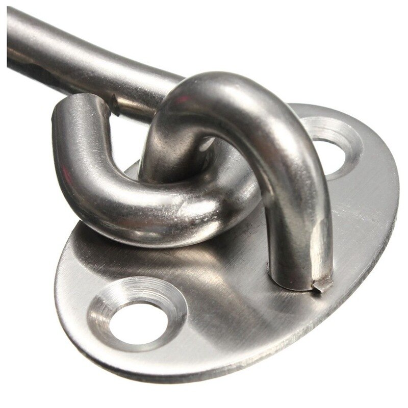 Stainless Steel Heavy Duty Cabin Hook And Eye Lock For Shed, Gate Or Garage Door (200 Mm/8 Inch)