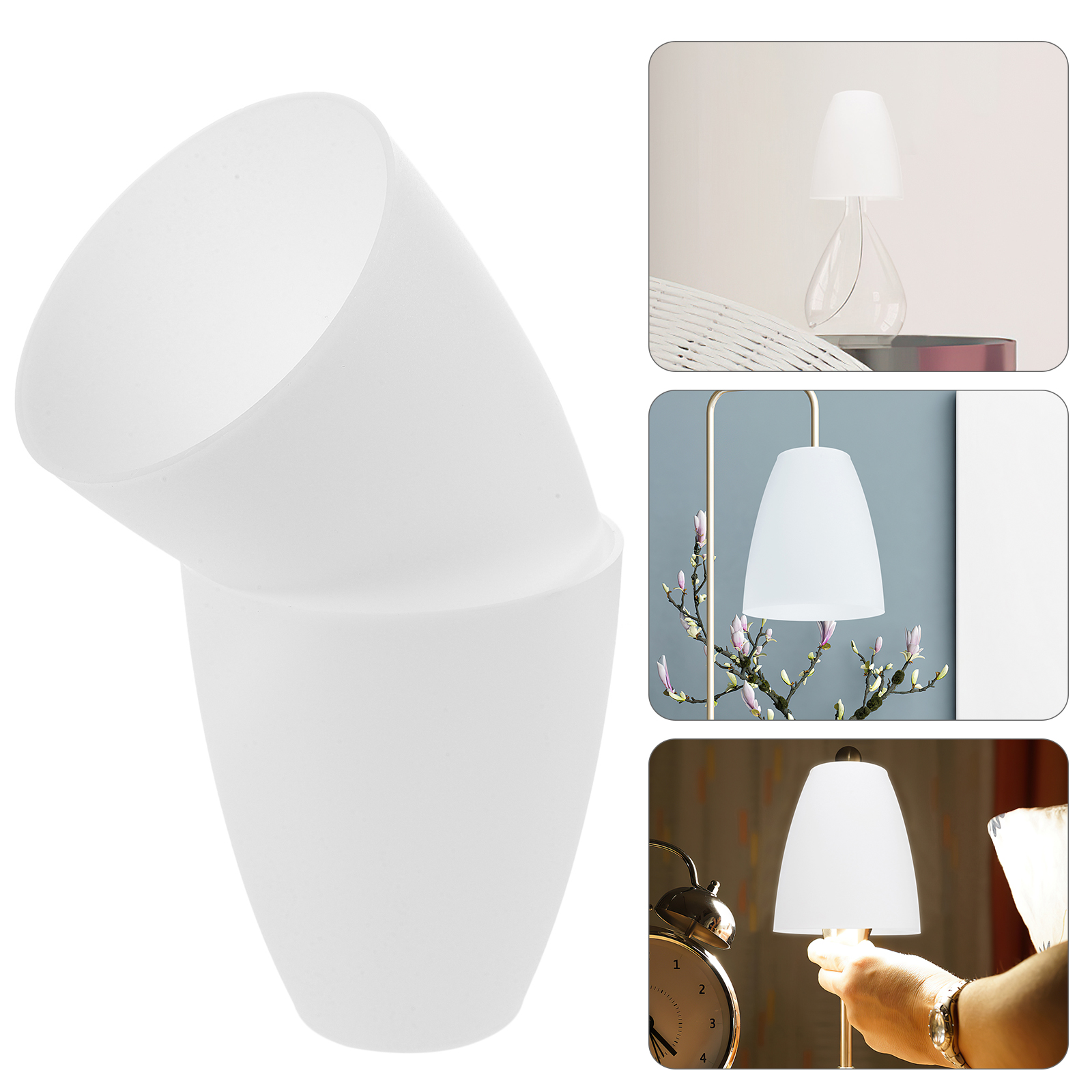 2 st plastlampskärmar vit hål skärm för 30mm e14 glödlampor bordslampskärm skrivbordslampskärm lampbelysningstillbehör