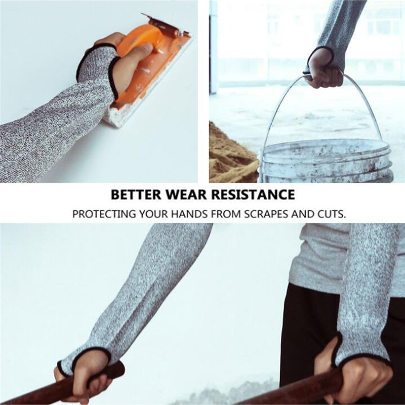 Manguitos anticorte para el brazo, protección para el trabajo del brazo, transpirable y duradera, EN388, Nivel 5, guantes de seguridad resistentes a los pinchazos, 1 par