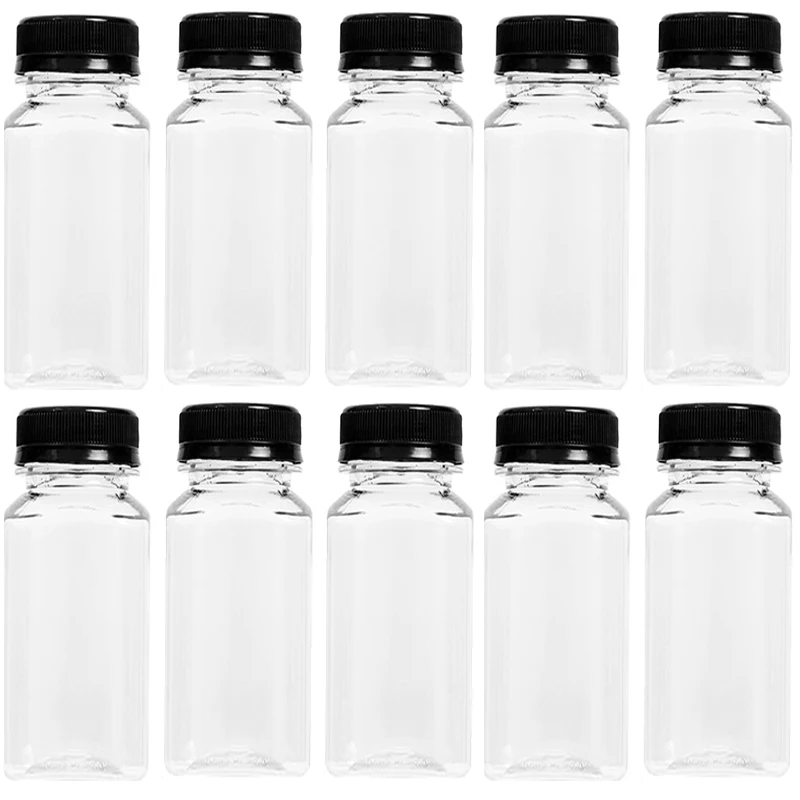 150/500ml tomme plastik drikkebeholdere med sorte skruelåg, genanvendelige til køkkenkøleskab, spiritus, mad, sovs, emballage: Klar