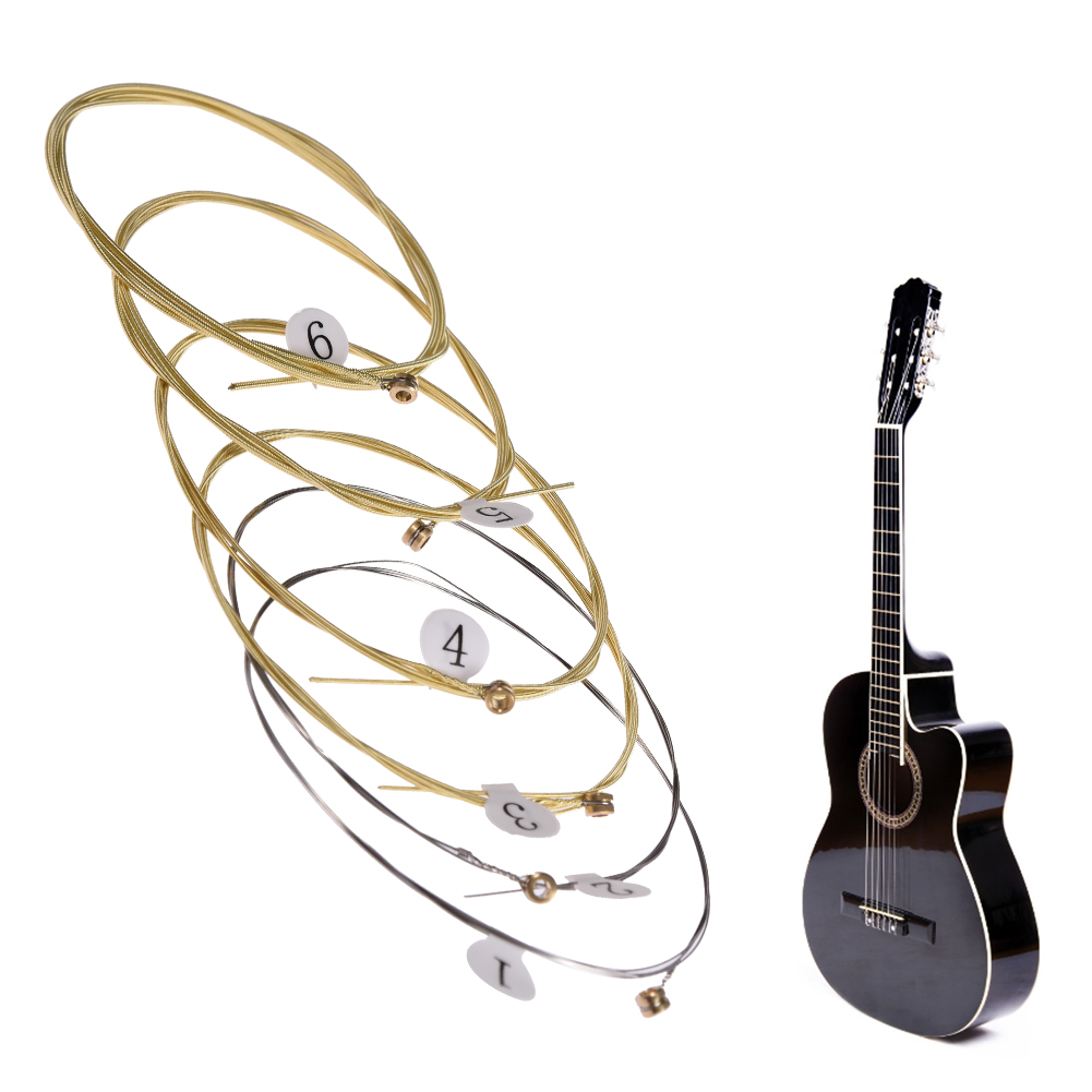 6 pçs/set universal guitarra acústica corda de bronze hexagonal aço núcleo cordas para instrumentos musicais guitarras cordas parte da guitarra
