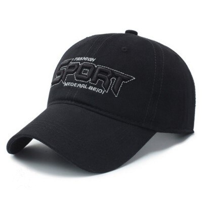 Xdanqinx mænds hat brev broderi baseball cap justerbar størrelse mærker sportscaps til mænd snapback cap fars bomuldshatte: Sort
