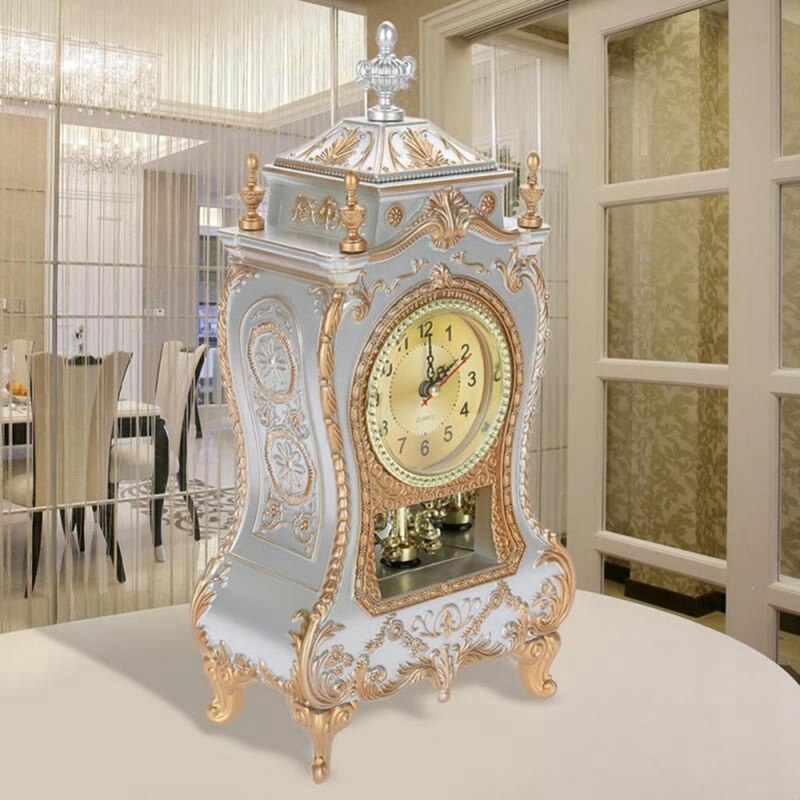 Vintage Desk Retro Alarm Clocks Classical Royalty Living Room TV Cabinet Desk Furnishing Sit Pendulum Clock