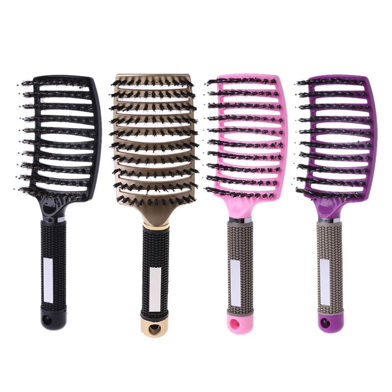 Salon Bristle &amp; Nylon Hairbrush Scalp Massage Comb Wet Hair Brush Wet Curly Hair Brush Hairdressing Styling Tools
