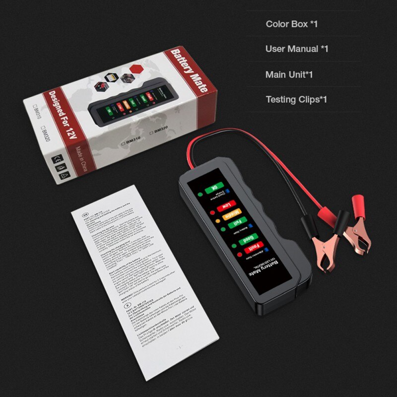 Car Battery Tester BM310 Digital Alternator Tester Check Battery Condition & Alternator Charging