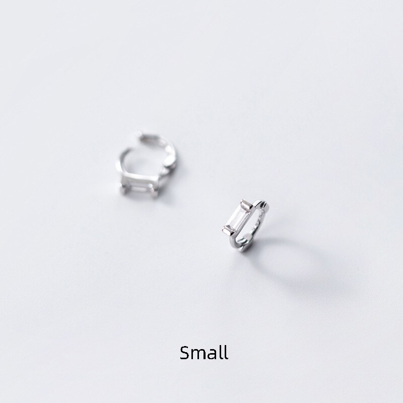 La Monada Hoop Brincos Para Mulheres Brincos de Prata 925 Mulheres Finas Jóias Geometria Bonito Brincos de Argola Prata Esterlina 925 Mulheres: SilverWhiteSmall