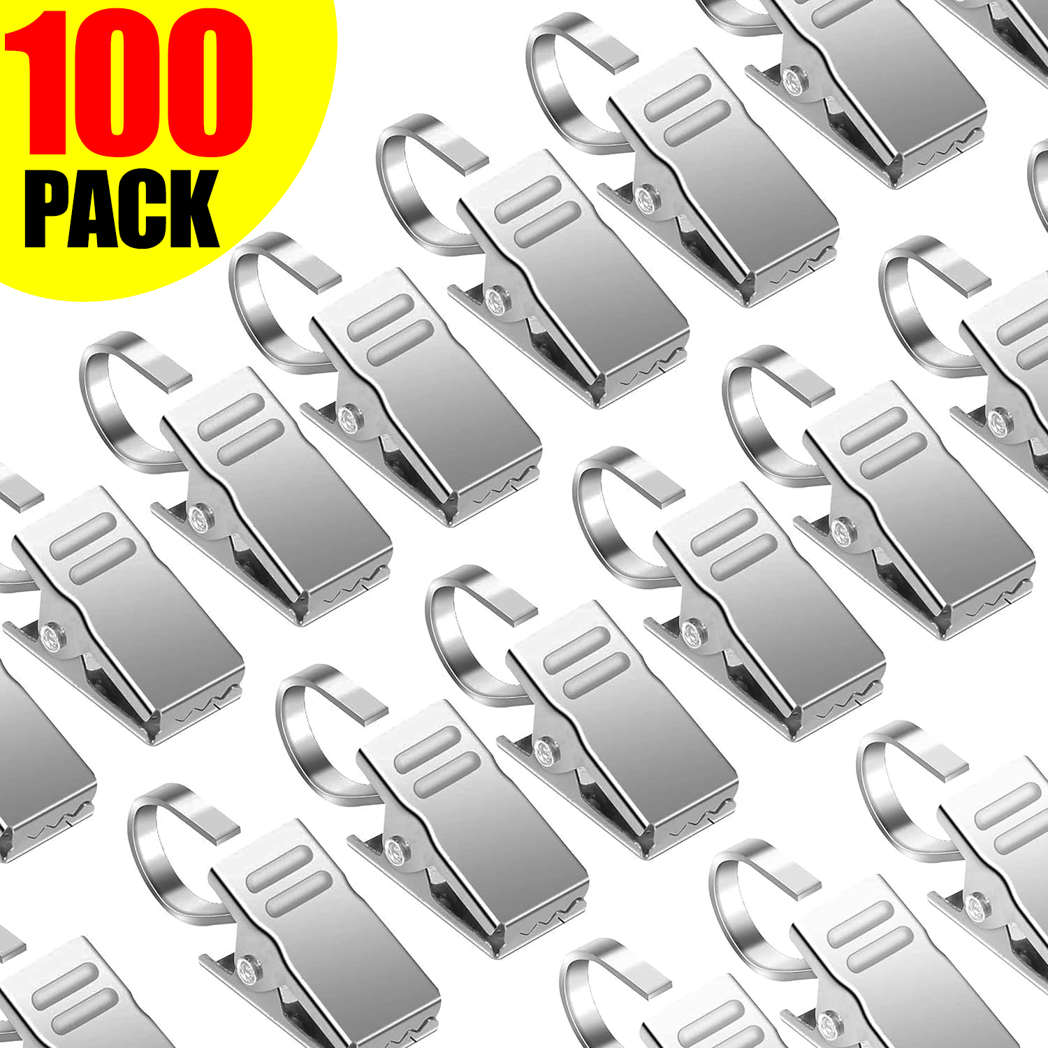 100/10PCS Mini Curtain Hooks Metal Small Clips Multipurpose Photos Shower Window Curtain Fixed Clip Reusable Home Storage Hook