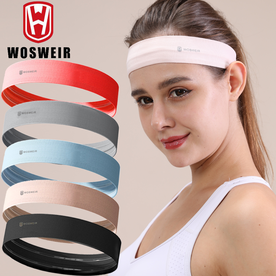 WOSWEIR 1PCS Zweetband Vochtafvoerend Ademend Mannen Vrouwen Sport Elastische Hoofdband voor Fitness gym Running sport basketbal
