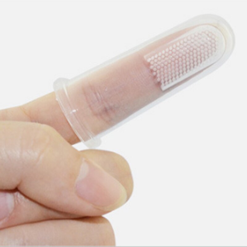 Silicone escova de dentes + caixa bebê dedo escova de dentes crianças limpo macio silicone infantil escova de limpeza de borracha do bebê