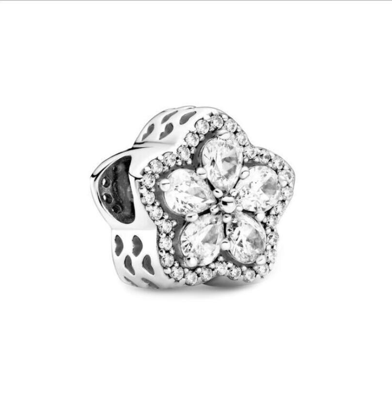 Winter 925 Sterling Silver Beads Stars and snowflakes Charm fit Original Pan Bracelet Christmas Jewelry: 14