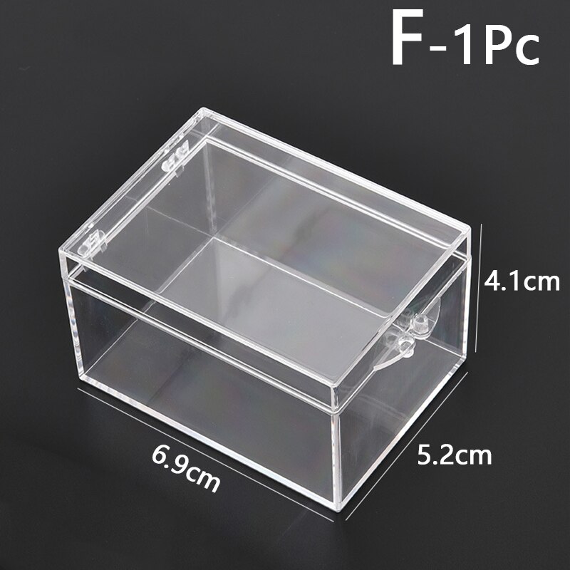 9 Sizes Transparent Small Square Clear Plastic Storage Boxes For Mini Jewelry/Beads/Crafts Case Container Display Packaging Box: F