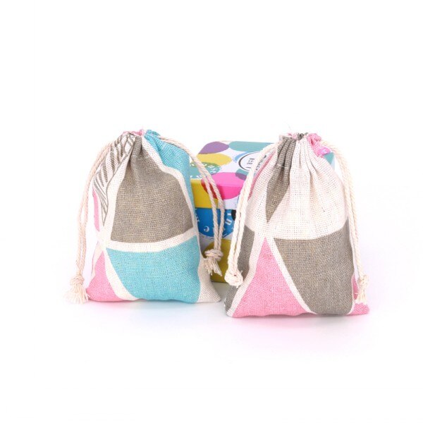 5pcs/lot Flower Cotton Bags 8x10cm Mini Jewelry Happiness Wedding Candy Bags Fabric Drawstring Cute Usual Bags: No. 17