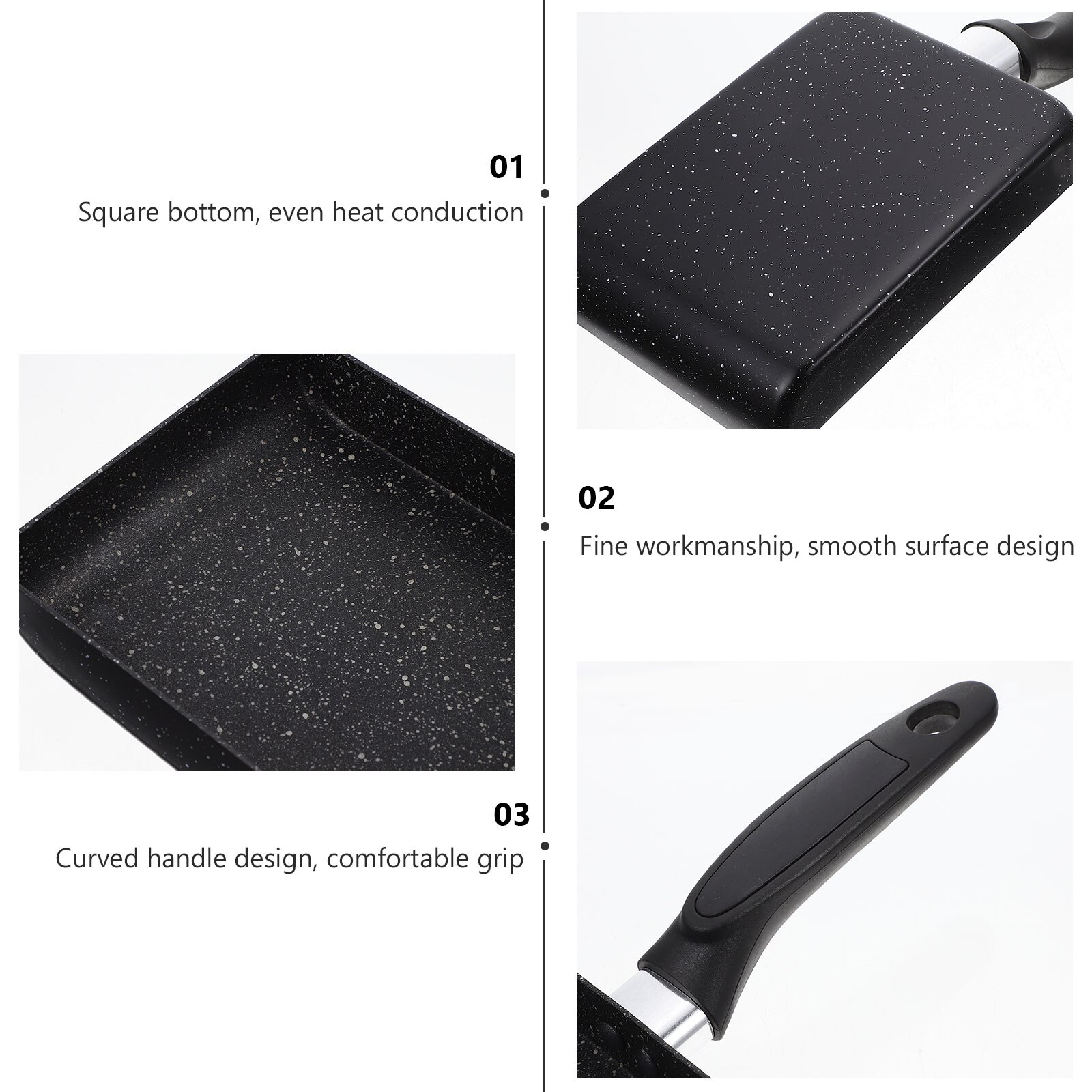 Padella quadrata giapponese padella antiaderente da cucina in stile giapponese Tamagoyaki