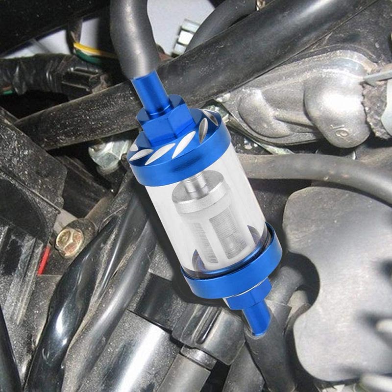 Gas Fuel Filter Scooter Oil Filter Gas Fuel Oil Filter 8mm Gas Fuel Filter Universal Black/Blue Motorcycle Oil Filter
