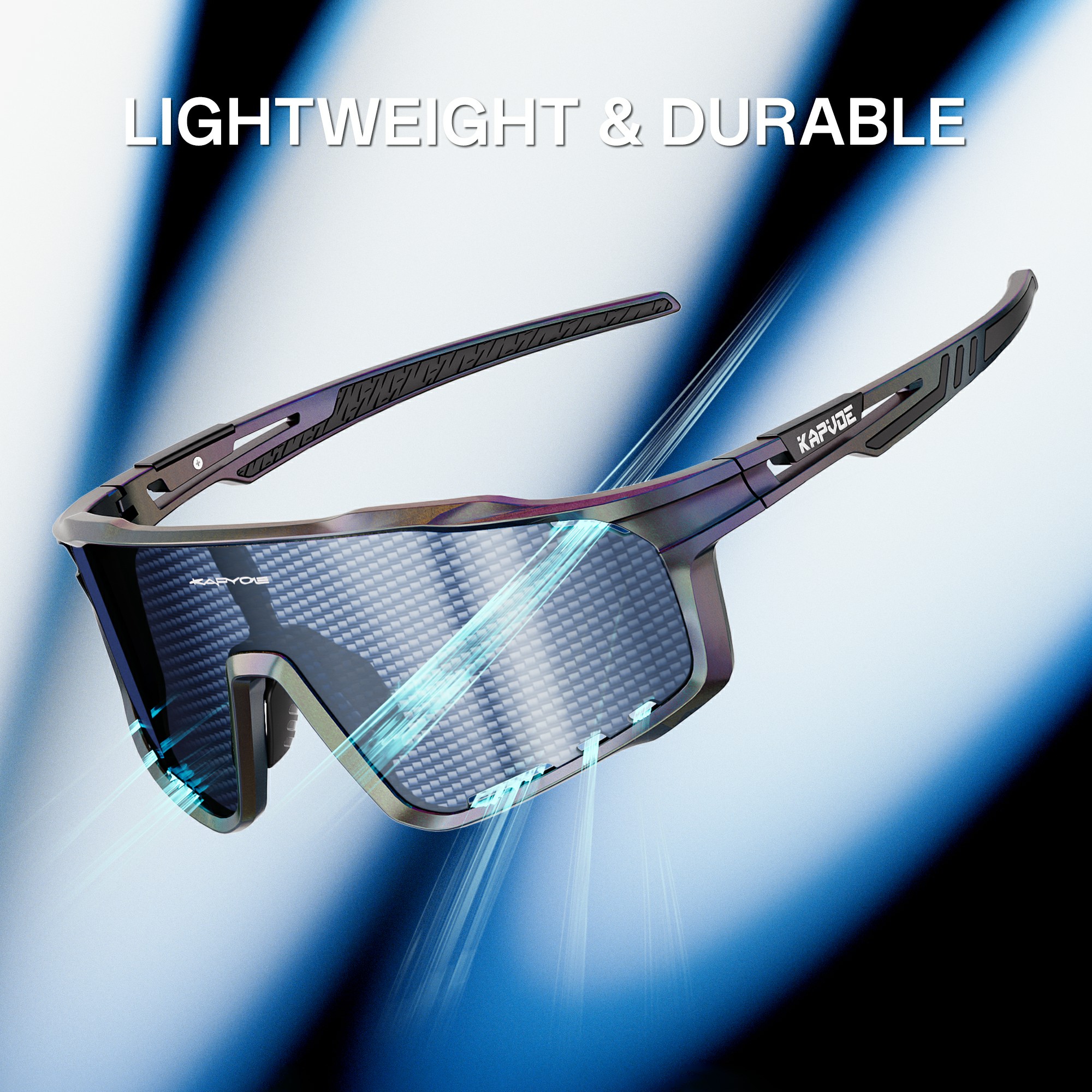 Kapvoe utomhuscykelglasögon mtb landsväg sportcykel solglasögon löparglasögon cykelsolglasögon cykel  uv400 glasögon: Guld-