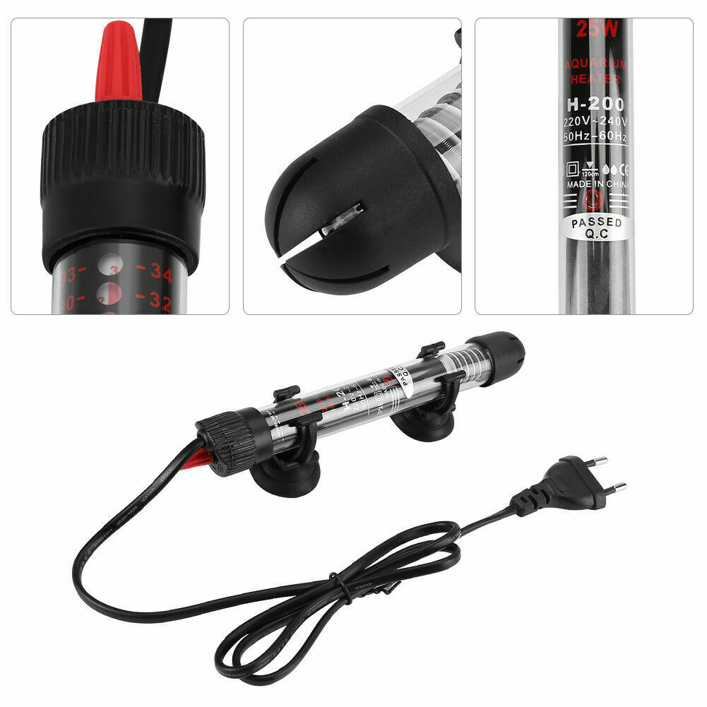 Mini Fish Tank Heater Submersible Adjustable Water Heater Stick 25/50/100/200/300W USJ99