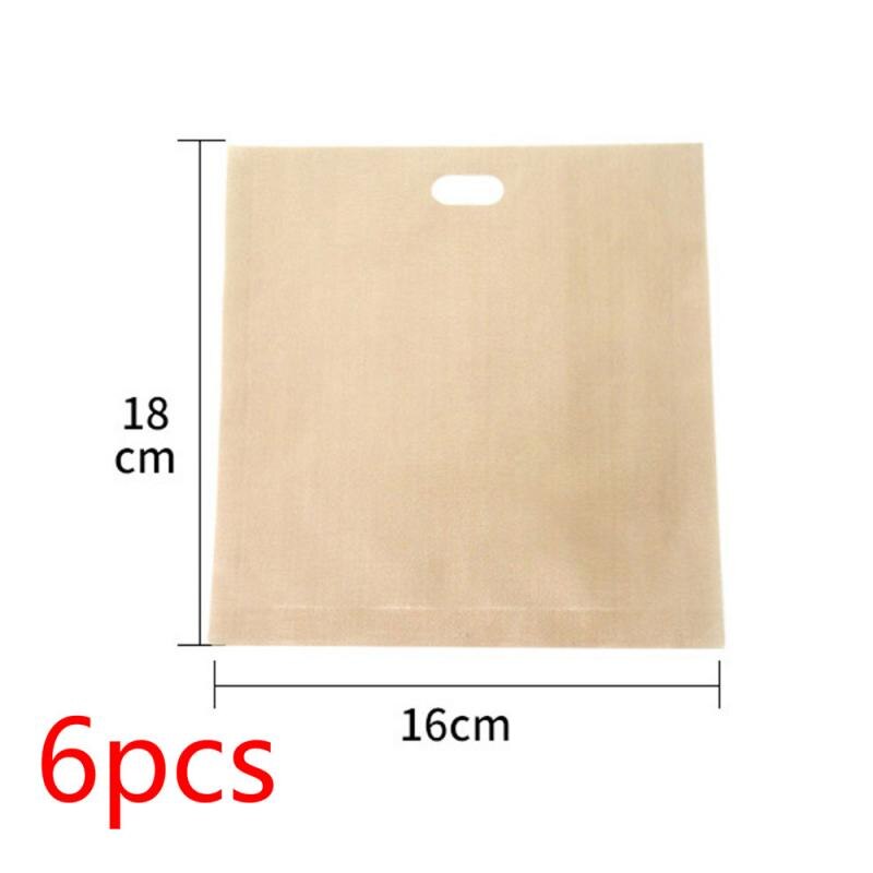 6PCS Reusable Toaster Toastie Bread Sandwich Toast Bags for Grilled Cheese Sandwiches Pockets Toasty Toastabags Kitchen Tools: 6pcs  medium