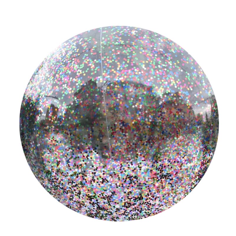 Inflatable Glitter Beach Ball 16inch/24inch Confetti Beach Ball Pool Summer Party Toy Playing Entertainment Supplies