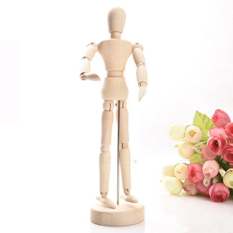 Hand Made Puppet Toy Wood Man Tall Wooden Human Movable Limbs Human Artist Model Wooden Drawing Mannequin Model