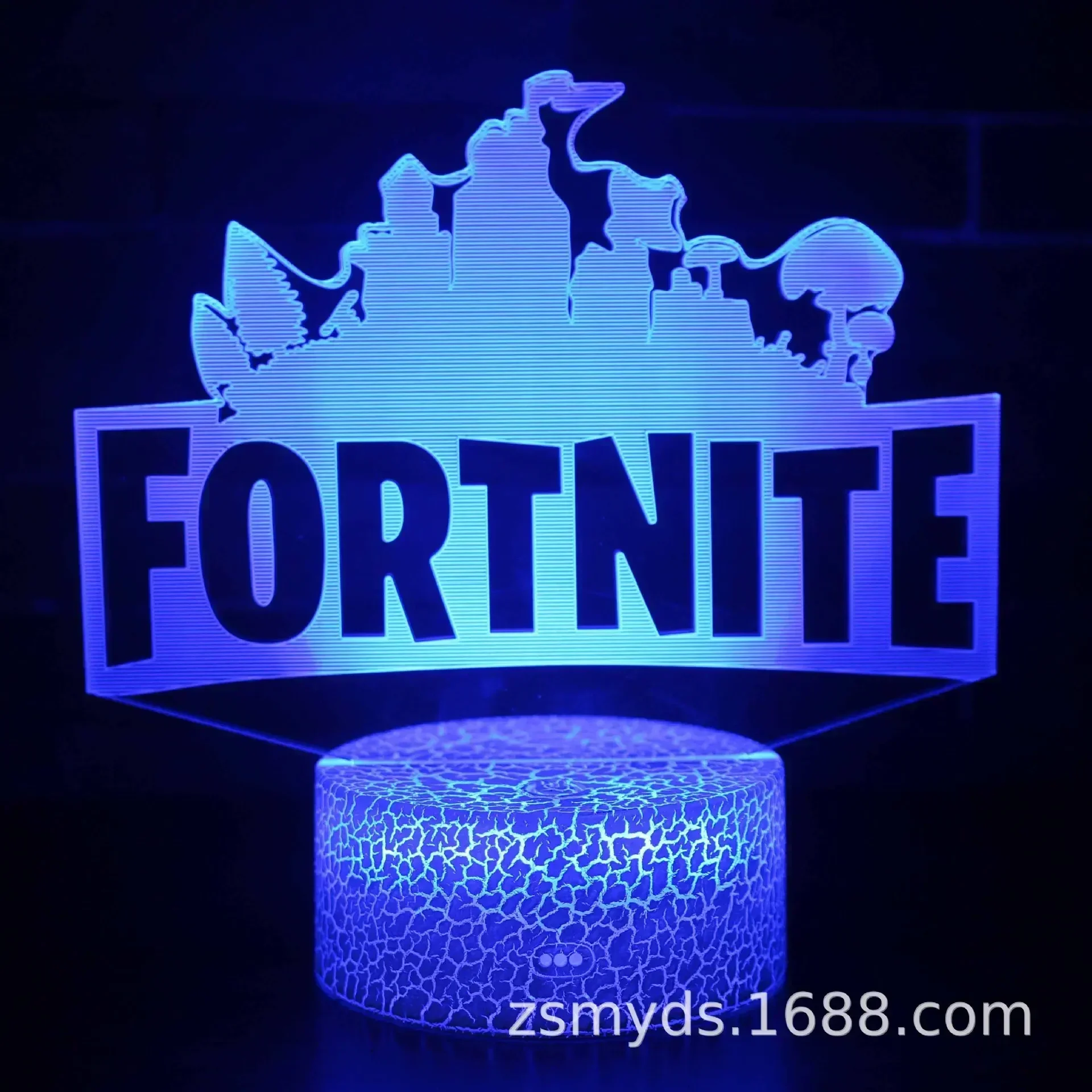 Fortnite 3D Illusion Lamp Game Setup Patterns LED Night Light Gamer Decoration Table Lamp Game Room Decor: WHITE