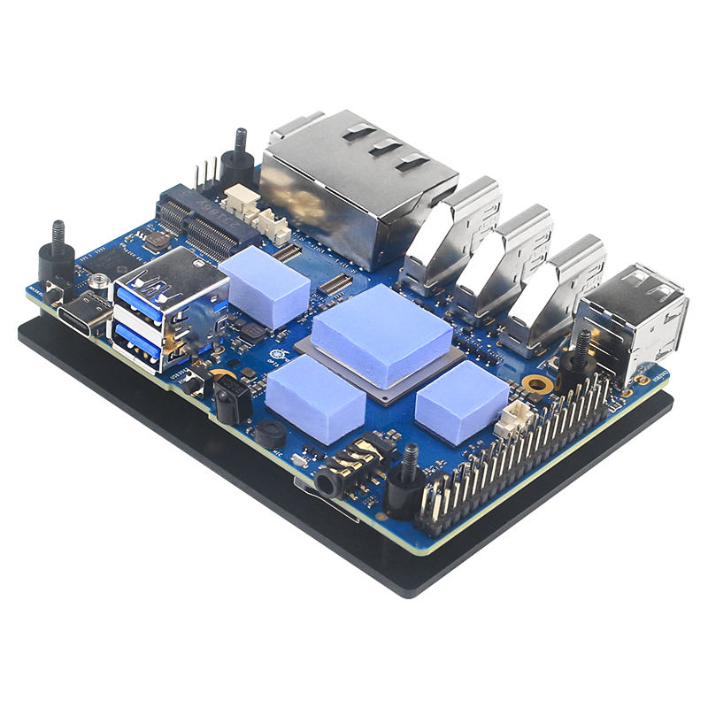Orange  pi 5 plus aluminium behuizing met actieve en passieve metalen koeling, ventilator en koelribben, metalen behuizing voor orange  pi 5 plus