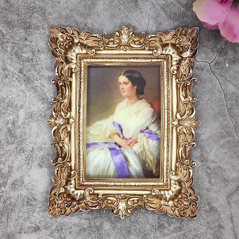 Nordic Style 6 Inch Photo Frame Desktop Home Picture Album Hanging Palace Relief Portafotos Wall Decoration: C